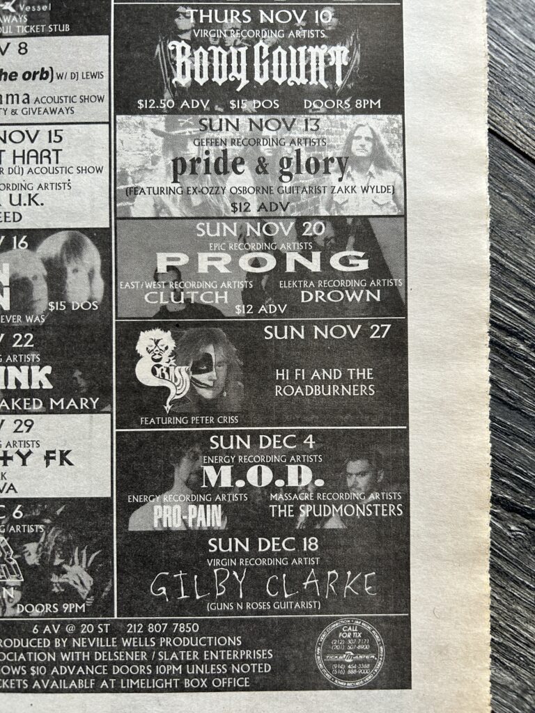 Peter Criss Concert Ad