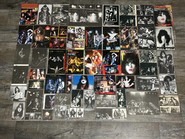 KISS Photo Clippings Alive 2 1978 Japan 53pc Lot Japanese Vintage Kiss Aucoin