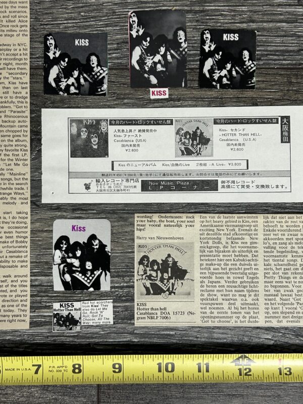 KISS Ad Advert Clippings Hotter Than Hell Album 1974 9pc Lot Vintage Kiss Aucoin - Image 4