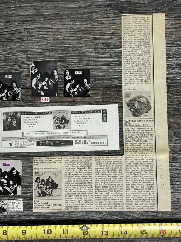 KISS Ad Advert Clippings Hotter Than Hell Album 1974 9pc Lot Vintage Kiss Aucoin - Image 5