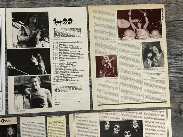 KISS Ad Advert Clippings Debut Album 1974 Vinyl 12pc Lot Vintage Kiss Aucoin - Image 9