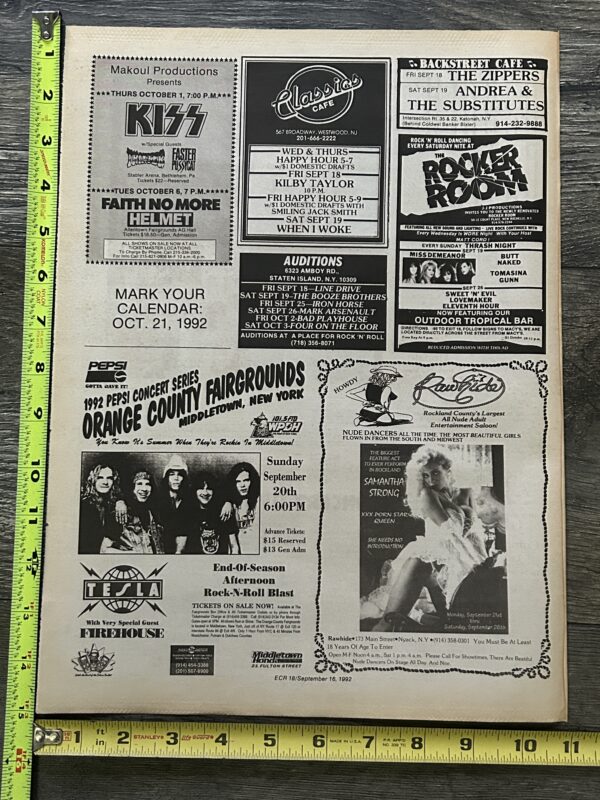 KISS Concert Ad Advert Revenge Tour 1st Show 1992 Bethlehem PA Vintage Kiss B - Image 2