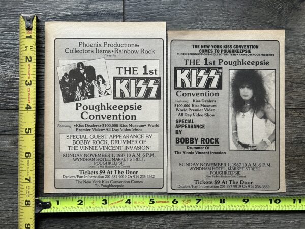 KISS Ad Advert 1st Kiss Convention Poughkeepsie NY 1987 Lot Vintage Kiss Aucoin