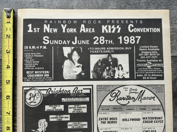 KISS Ad Advert 1st NY Kiss Convention 1987 Rainbow Rock Vintage Kiss Aucoin A