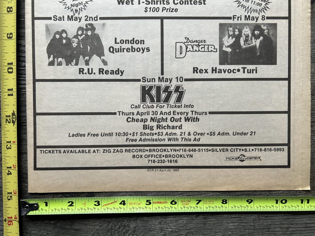 Vintage Kiss Concert Ad