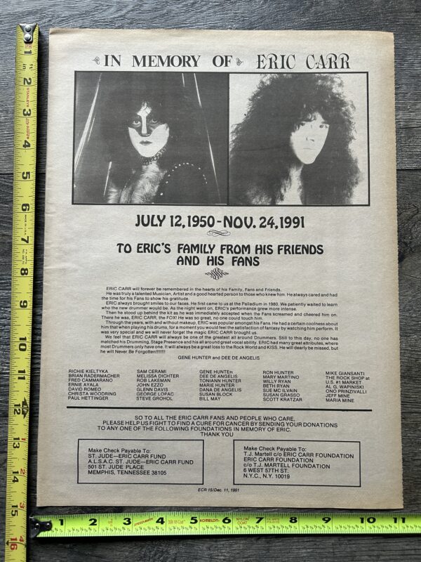 ERIC CARR Memorial Tribute