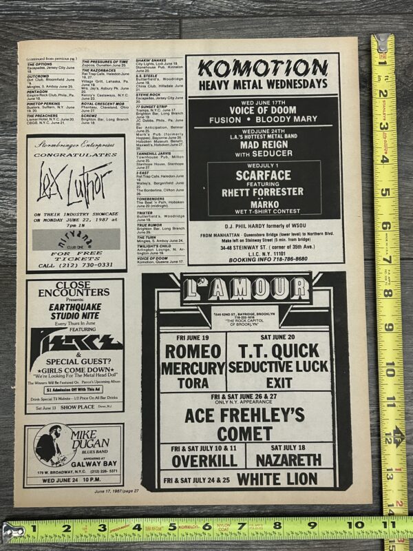 KISS Concert Ad Advert ACE FREHLEY Frehley's Comet