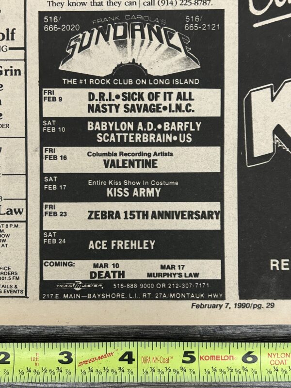 KISS Concert Ad Advert ACE FREHLEY