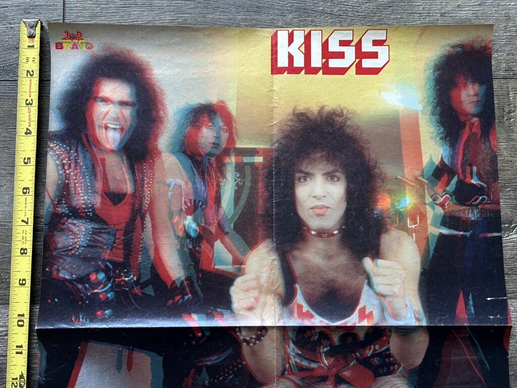 KISS Centerfold Poster 3-D Lick It Up Paul Stanley Gene Simmons Eric Carr Vinnie Vincent