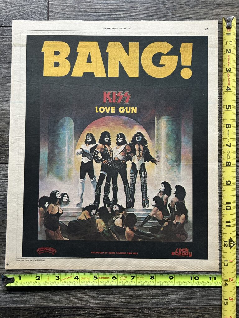 KISS Ad Advert Love Gun BANG 1977