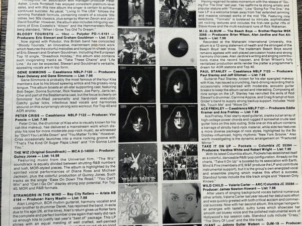 KISS Ad Advert Clippings 1978 Solo Albums Vinyl 3pc Lot Vintage Kiss Aucoin - Image 3