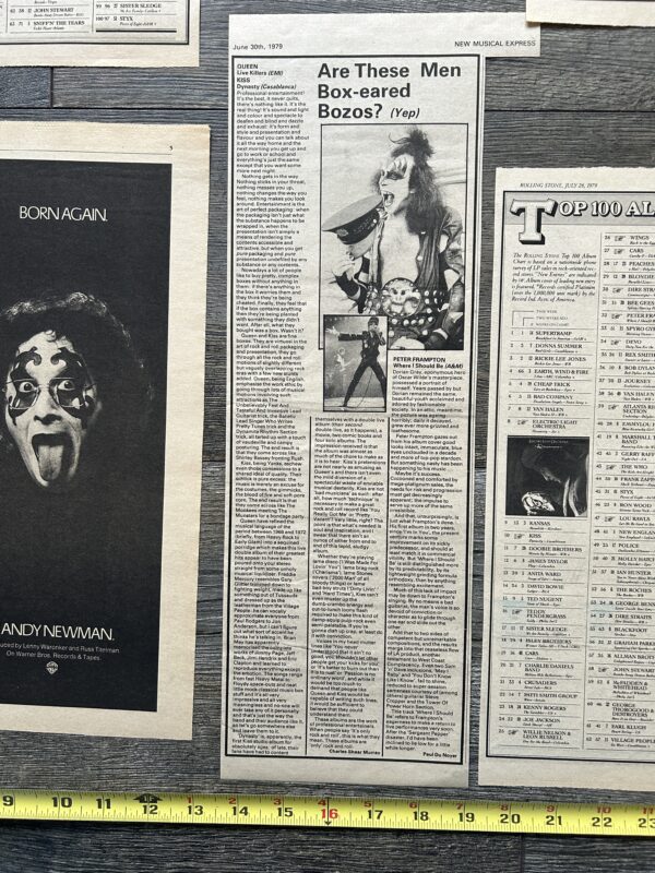 KISS Ad Advert Clippings Dynasty Album Vinyl 1979 9pc Lot Vintage Kiss Aucoin - Image 4