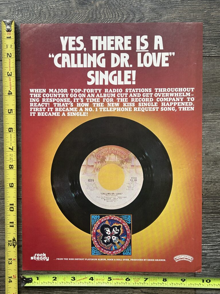 KISS Ad Advert Calling Dr. Love