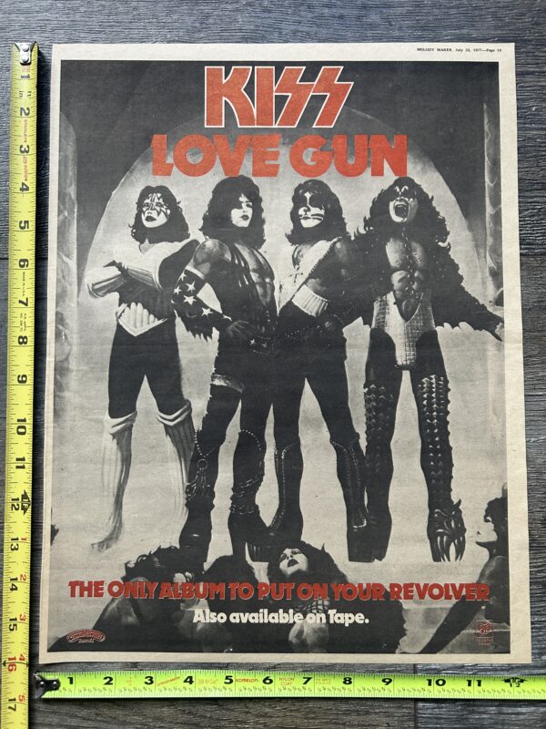 KISS Ad Advert Kiss Love Gun Album Vinyl PYE UK 1977 12x16 Vintage Kiss Aucoin