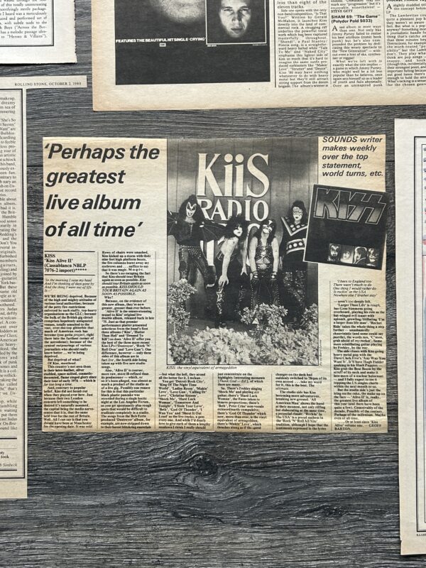 KISS Album Clippings Lot Love Gun Alive 2 Double Platinum Vintage Kiss Aucoin - Image 3