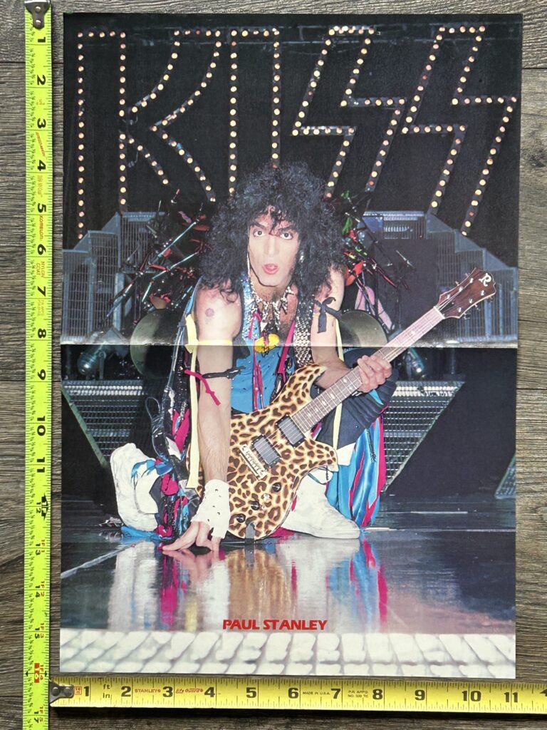 KISS Poster Centerfold Animalize Concert Tour Paul Stanley BC Rich Eagle Leopard Guitar Vintage Kiss