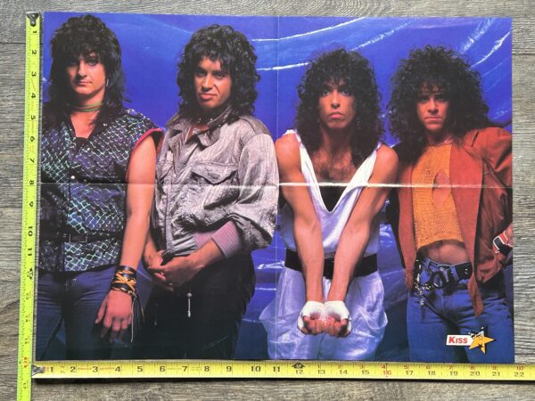 KISS Poster Centerfold Animalize Concert Tour Mark St. John Paul Gene Eric Carr Blue Background Vintage Kiss