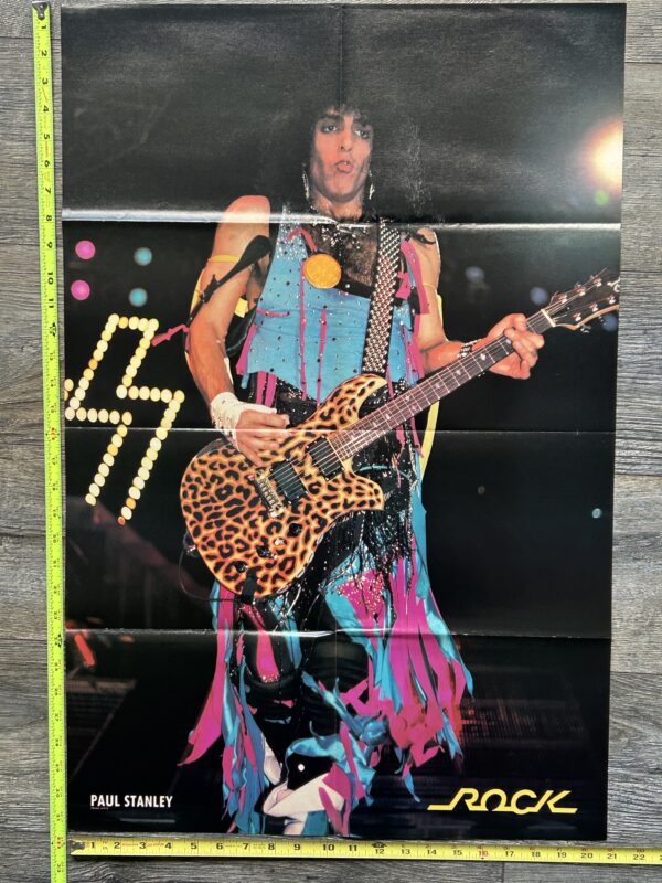 KISS Poster Centerfold Animalize Concert Tour Paul Stanley BC Rich Eagle Leopard Guitar Vintage Kiss