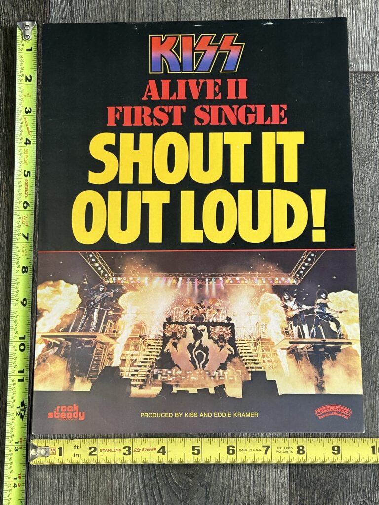 KISS Ad Advert Alive 2 1st Single Shout It Out Loud 1977 Vintage Kiss Aucoin