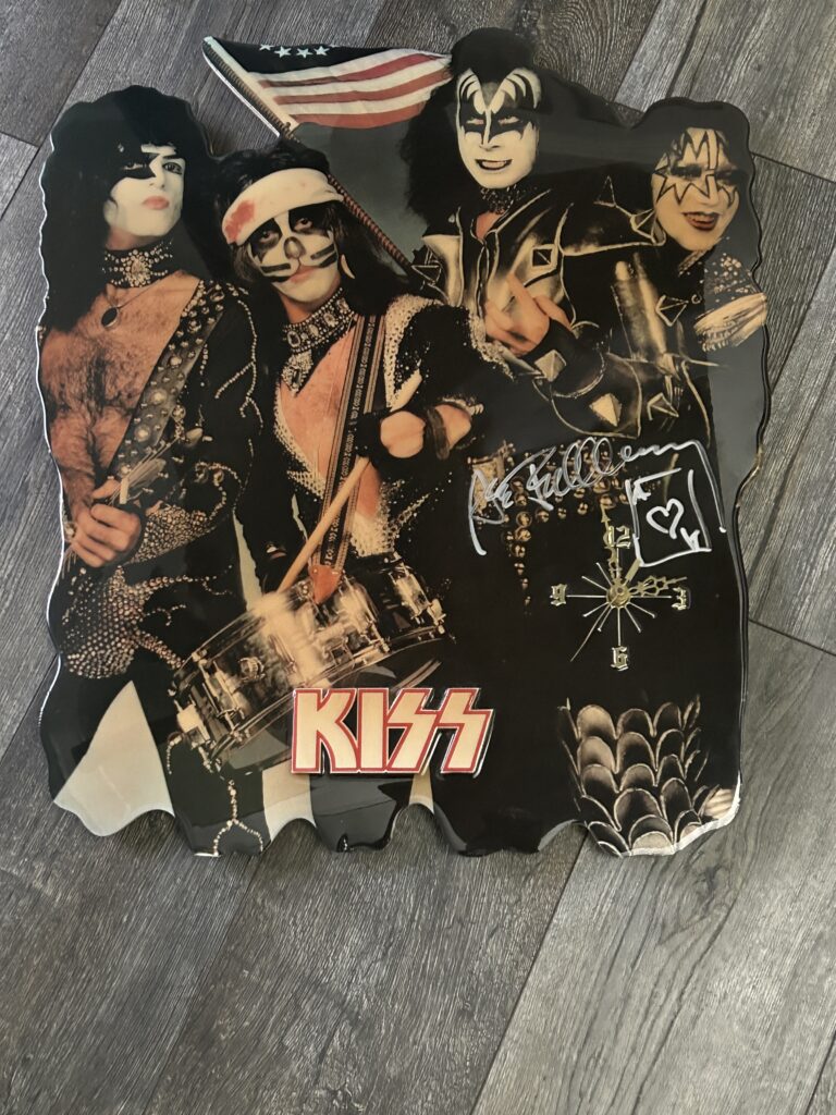 KISS Poster Clock Spirit Of '76 ACE FREHLEY Signed Autograph Vintage Kiss Aucoin