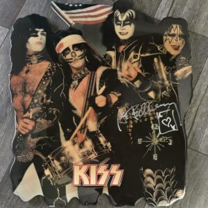 KISS Poster Clock Spirit Of '76 ACE FREHLEY Signed Autograph Vintage Kiss Aucoin