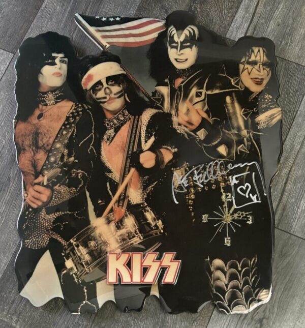 KISS Poster Clock Spirit Of '76 ACE FREHLEY Signed Autograph Vintage Kiss Aucoin