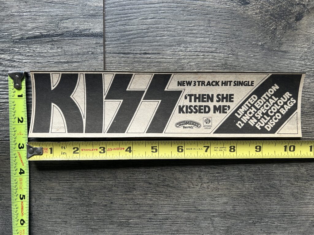 KISS Ad Advert Then She Kissed Me Single PYE UK