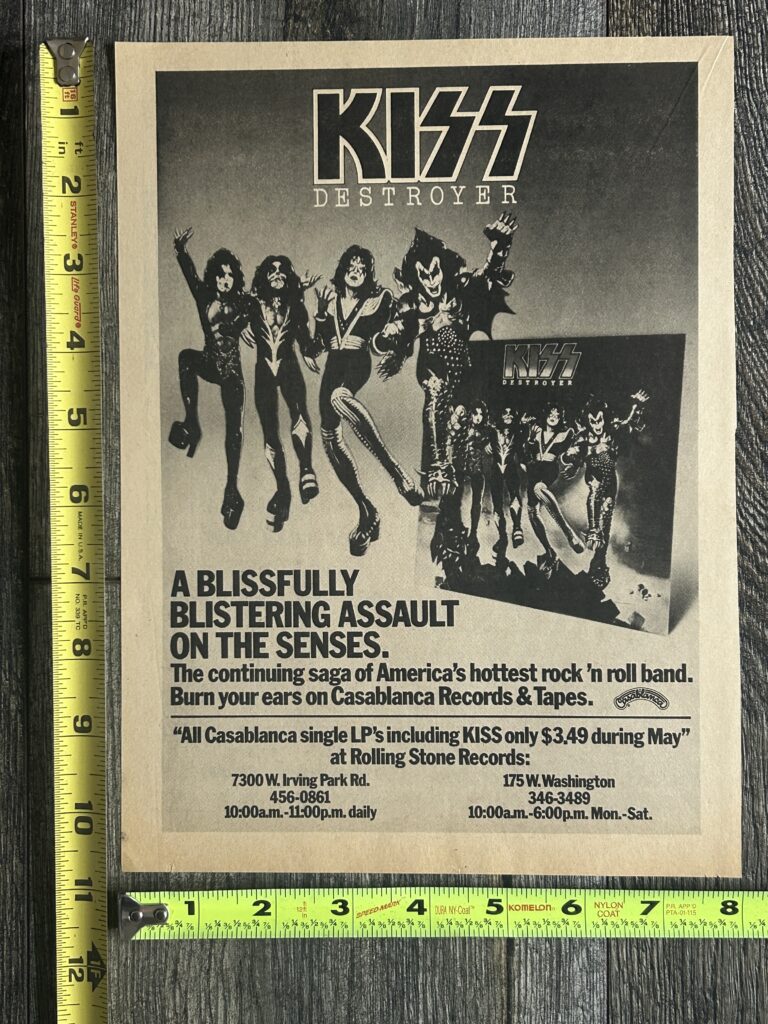 KISS Ad Advert Destroyer Assault On The Senses Rolling Stone Record Store Illinois