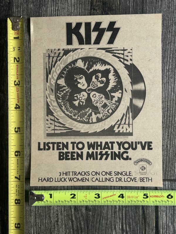 KISS Ad Advert Rock And Roll Over Hard Luck Women Beth Calling Dr. Love Vinyl