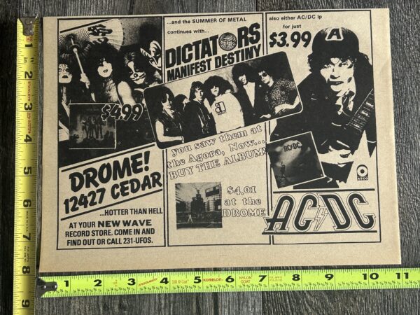 KISS Ad Advert Love Gun Vinyl LP Record Album Drome Record Store Cleveland Ohio Vintage Kiss Aucoin