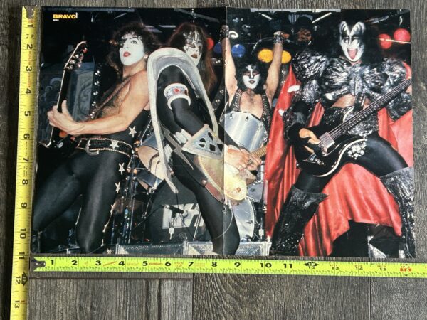 KISS Poster Centerfold Unmasked Tour Paul Stanley Ace Frehley Eric Carr Gene Simmons 11x16 Vintage Kiss Aucoin