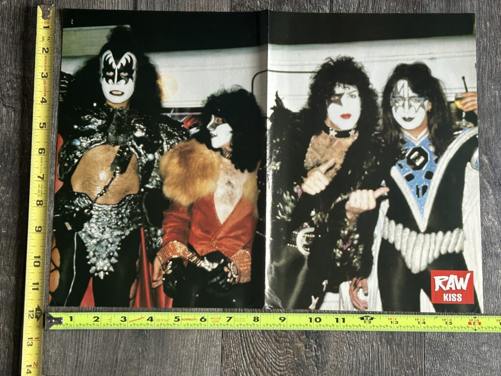 KISS Poster Centerfold Unmasked Tour Gene Simmons Eric Carr Paul Stanley Ace Frehley 12x16 Vintage Kiss Aucoin