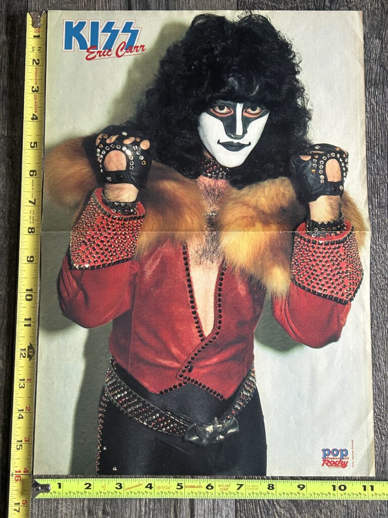 KISS Poster Centerfold Unmasked Tour Eric Carr Carr Fox Makeup 11x16 Vintage Kiss Aucoin