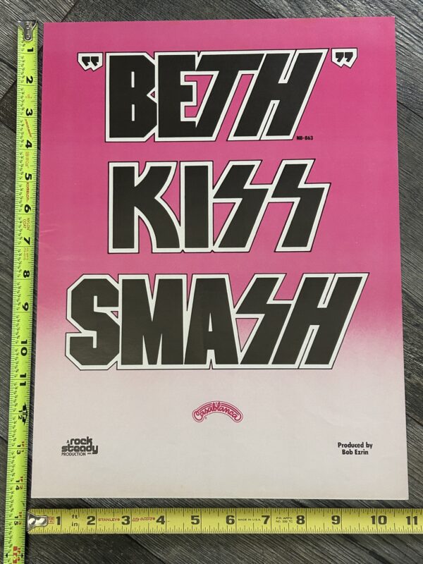 KISS Ad Advert Beth Kiss Smash Pink Background 1976 Vintage Kiss Aucoin