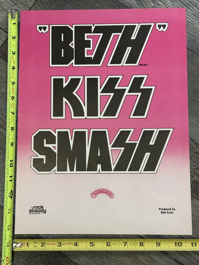 KISS Ad Advert Beth Kiss Smash Pink Background 1976 Vintage Kiss Aucoin