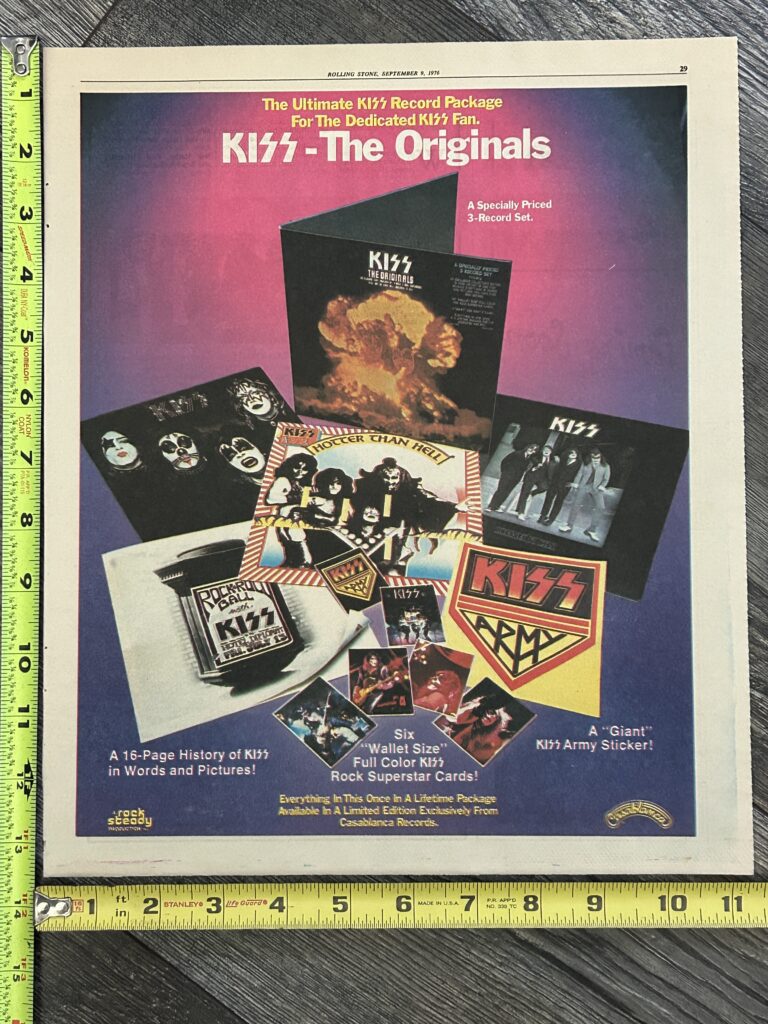 KISS Ad Advert The Originals Vinyl Record Release 1976 Vintage Kiss Aucoin