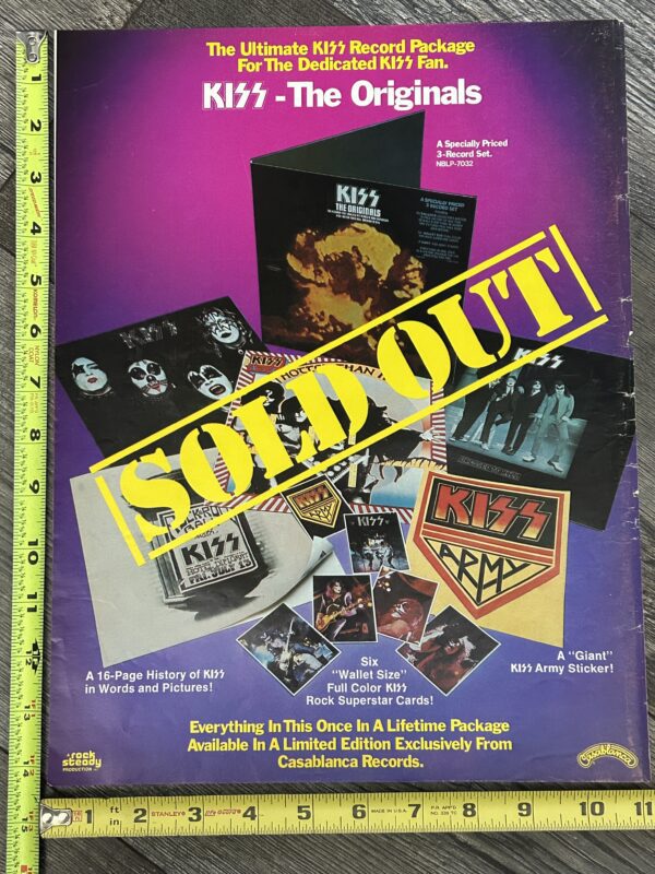 KISS Ad Advert The Originals Vinyl SOLD OUT 1976 Vintage Kiss Aucoin