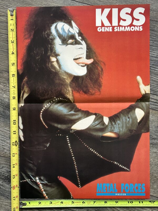 KISS Poster Centerfold Debut Album GENE SIMMONS Vintage Kiss Aucoin