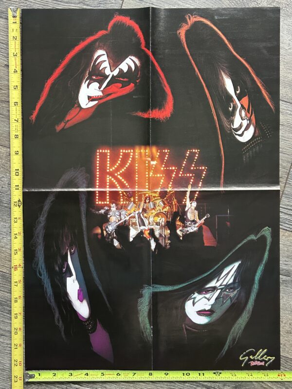 KISS Poster Centerfold Unmasked Concert Tour Palladium Vintage Kiss Aucoin