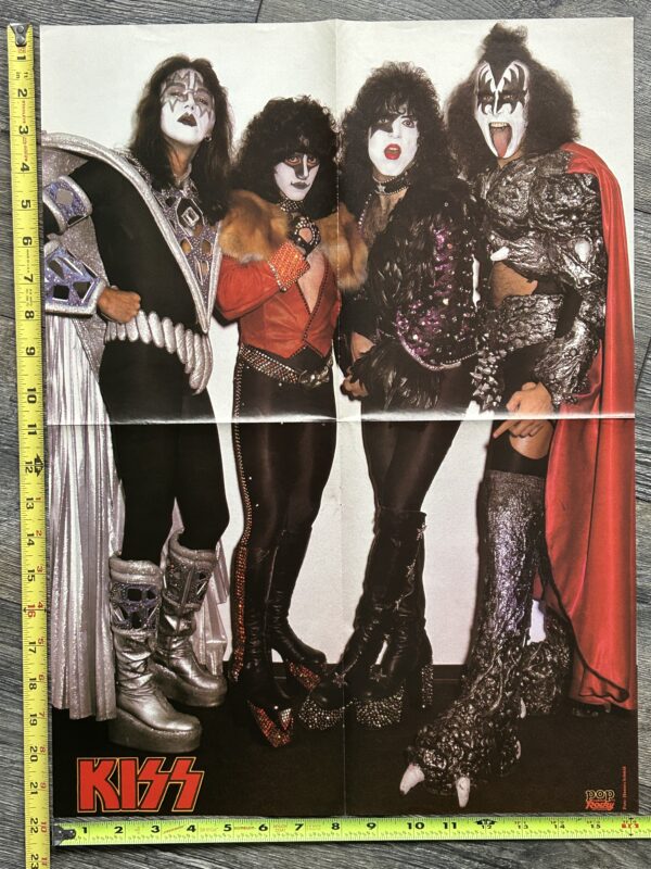 KISS Poster Centerfold Unmasked Tour Pop Rocky Vintage Kiss Aucoin