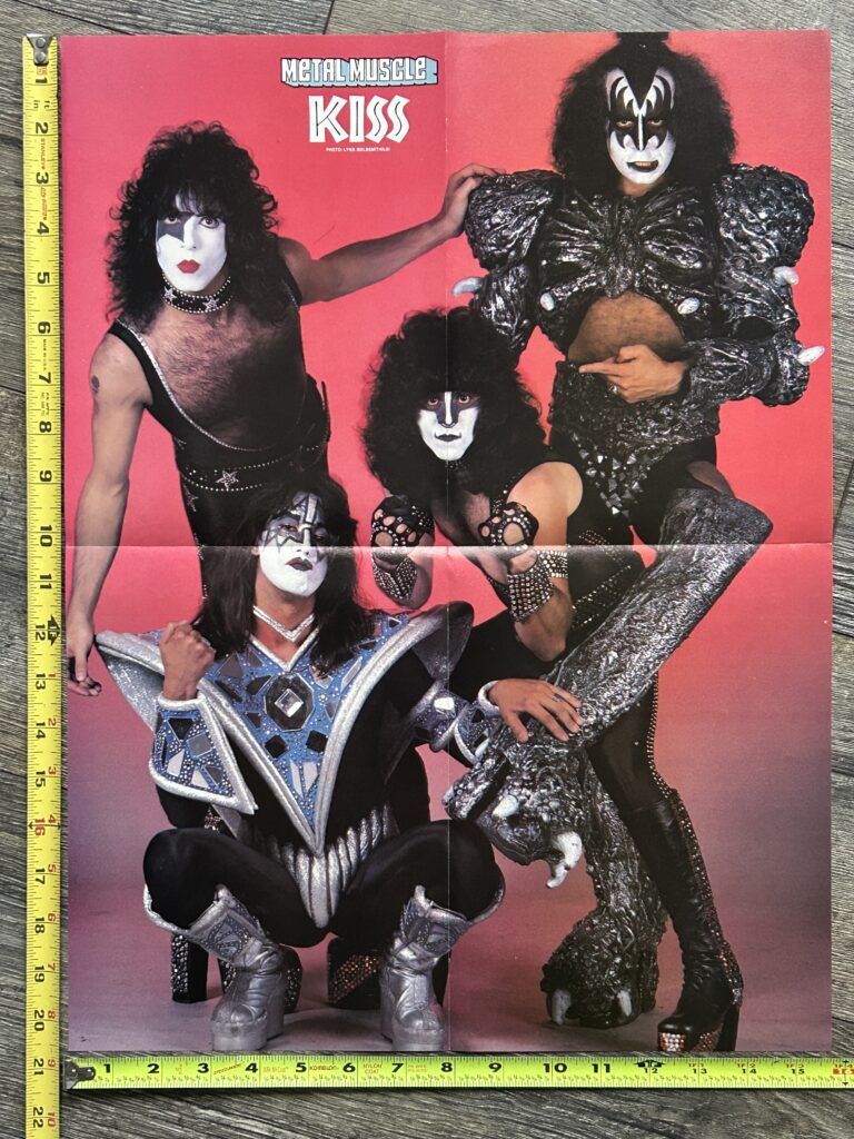 KISS Poster Centerfold Unmasked Group Red Back Vintage Kiss Aucoin