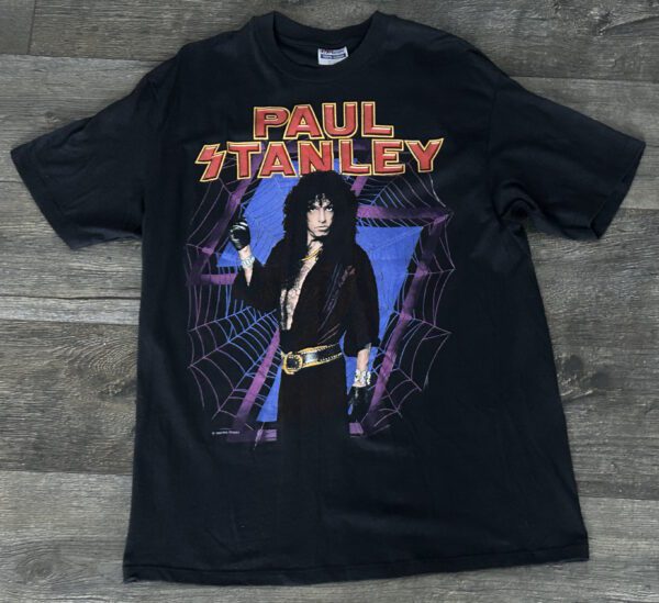 Kiss PAUL STANLEY Vintage Concert T-Shirt 1989 Spider-Web XL UNWORN Vintage Kiss