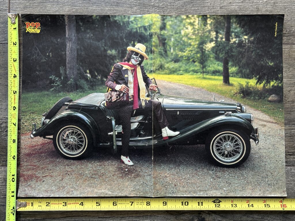 KISS Poster Centerfold Peter Criss Car 1975 Pop Rocky Vintage Kiss Aucoin 11x16