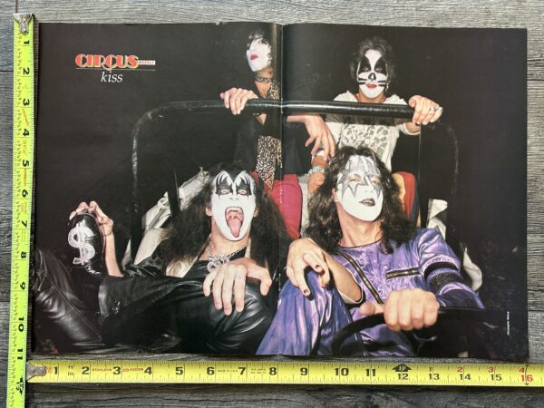 KISS Poster Centerfold Band In Jeep 1975 Dressed To Kill Vintage Kiss Aucoin