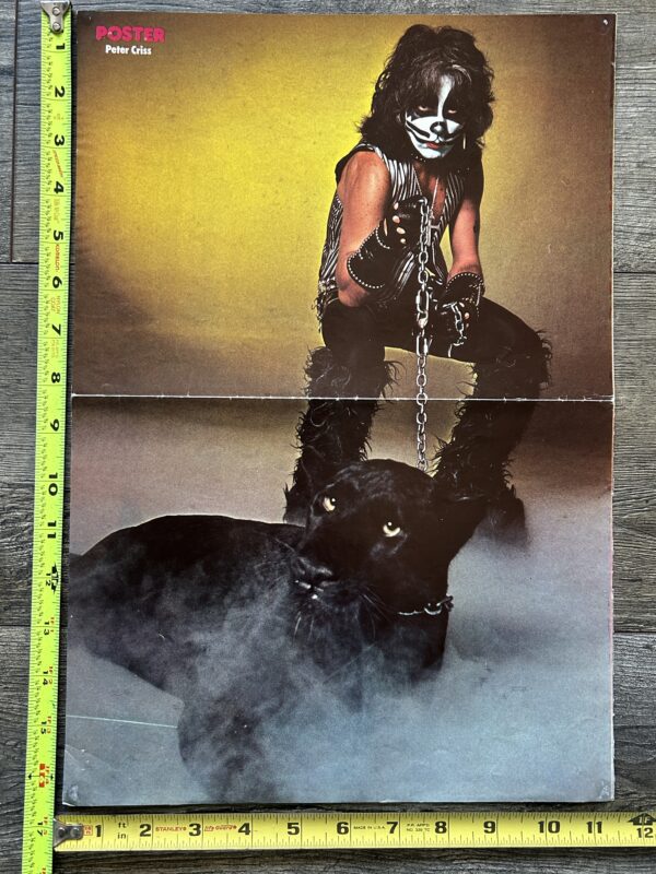 KISS Poster Centerfold Peter Criss Panther 1978 Solo Albums Vintage Kiss Aucoin