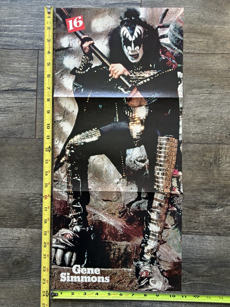 KISS Poster Centerfold Gene Simmons 1978 Dungeon 16 Magazine Vintage Kiss Aucoin