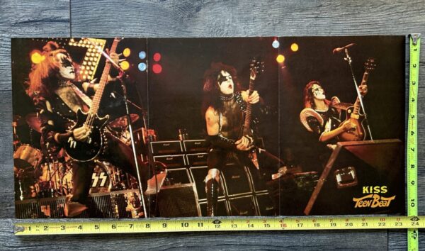 KISS Poster Centerfold Alive Concert Tour Teen Beat Vintage Kiss Aucoin 10x23