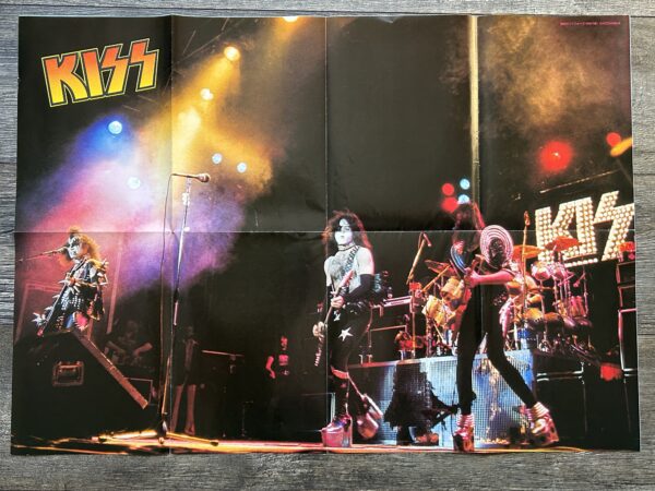 KISS Poster Centerfold Alive Tour 1976 Japan Japanese Vintage Kiss Aucoin 20x29