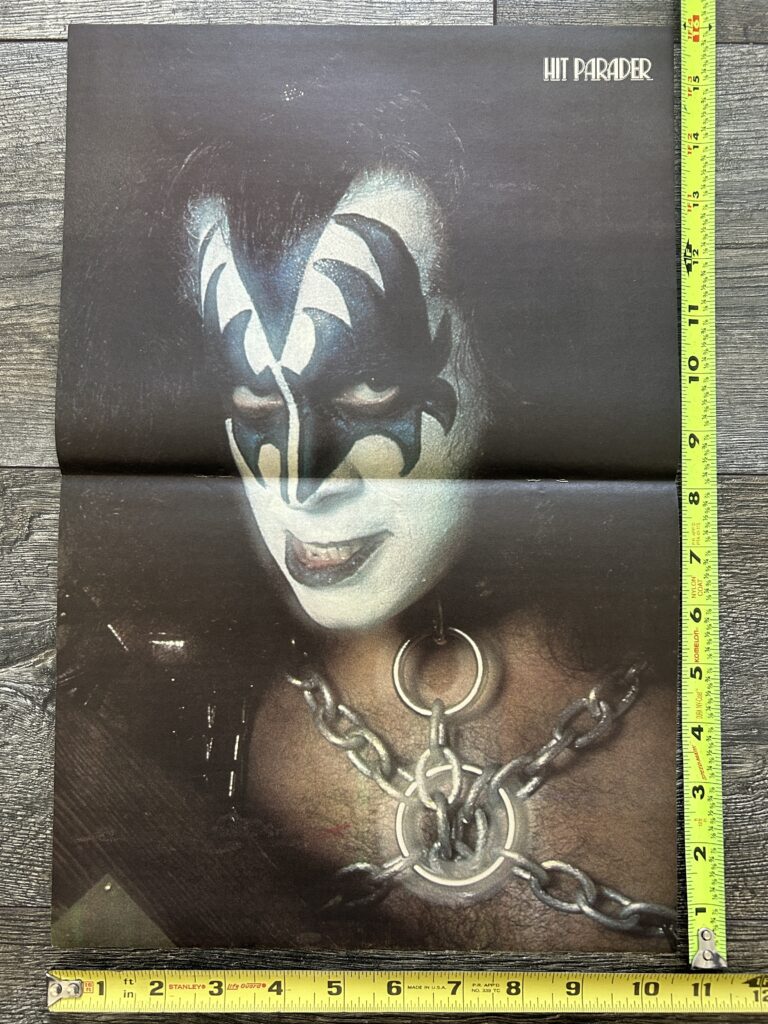 KISS Poster Centerfold Love Gun Alive 2 GENE SIMMONS Vintage Kiss Aucoin 10x16