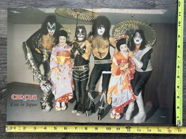 KISS Poster Centerfold Alive 2 Tour Japan Geisha Girls 1978 Vintage Kiss Aucoin